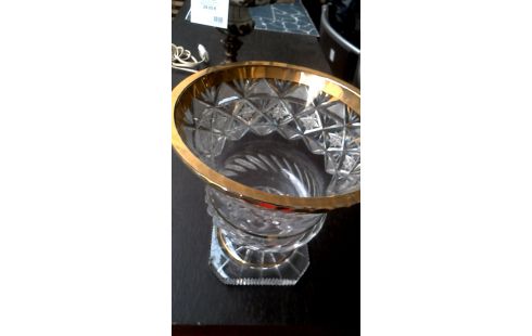 VAAS KRISTAL BOHEMEN DOORZICHTIG GOUD