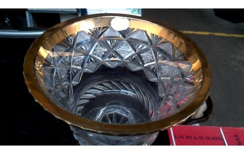 VAAS KRISTAL BOHEMEN DOORZICHTIG GOUD