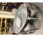 TABLE OVALE CERUSE