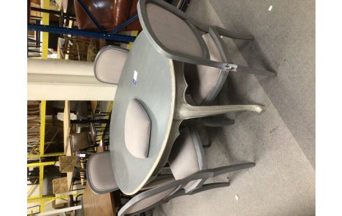 CHAISE LOT DE 3 + 1 GRATUITE CERUSE + COUSSIN SUPP