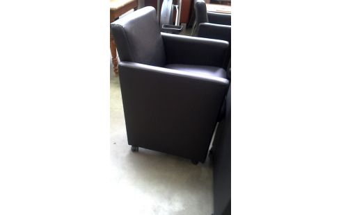 4 CHAISES NOIR SIMILI CUIR, , MOBILE