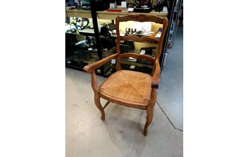 FAUTEUIL BOIS ET PAILLE