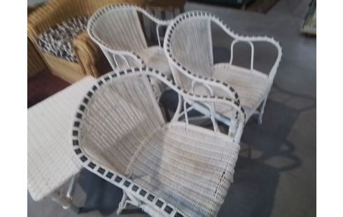 FAUTEUIL OSIER BLANC ET BLEU