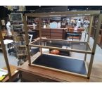 ETAGERE METAL DORE ET VERRE