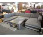 SALON D'ANGLE TISSU GRIS