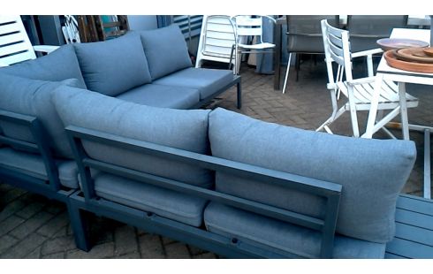 TUINSET LOUNGE GRIJS ALUMINIUM 3 DELEN
