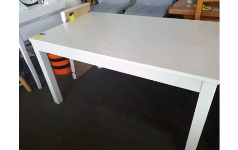 TABLE MODERNE BLANCHE AVEC 2 ALLONGES (PLUSIEURS RAYURES)
