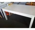 TABLE MODERNE BLANCHE AVEC 2 ALLONGES (PLUSIEURS RAYURES)