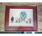 PEINTURE SUR SOIE SCENE ASIATIQUE