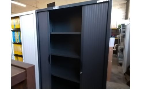 ARMOIRE BUREAU NOIRE SANS CLE 120X198