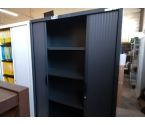 ARMOIRE BUREAU NOIRE SANS CLE 120X198