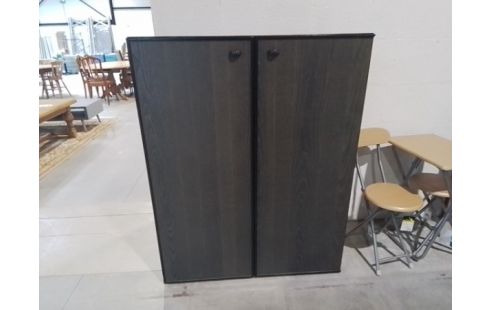 ARMOIRE DE BUREAU NOIRE 2 PORTES