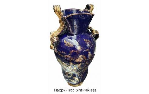 VAAS KOBALT BLAUW GOUD DECORATIE