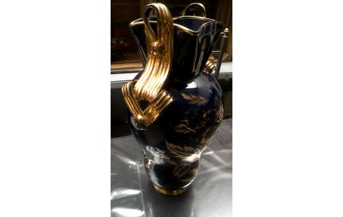 VAAS KOBALT BLAUW GOUD DECORATIE