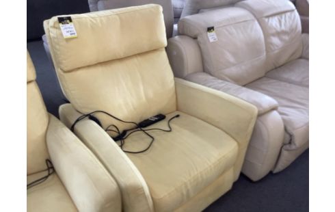 FAUTEUIL RELAX ELCETRIQUE TISSU JAUNE