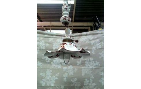 DECKENLAMPE BLUMEN WEIS ROT VERSTELLB.