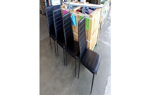 CHAISE MODERNE NOIRE LE LOT DE 4
