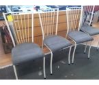 LOT DE 4 CHAISES FER ASSISES GRISE (QLQS TACHES)