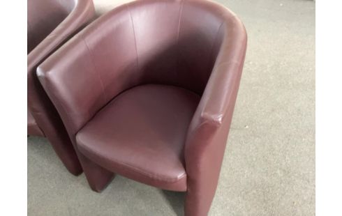 FAUTEUIL SIMILI CUIR MARRON