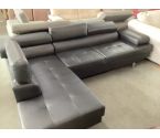 CANAPE D'ANGLE GAUCHE SIMILI CUIR NOIR 255X170 DES MARQUES TETIERES HS