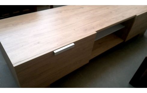MEUBLE TV HIFI, , BOIS LOOK 2 TIROIRS
