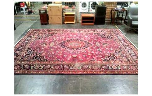PERSERTEPPICH FLORALE MUSTER ROT TIEFBLAU