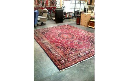 PERSERTEPPICH FLORALE MUSTER ROT TIEFBLAU