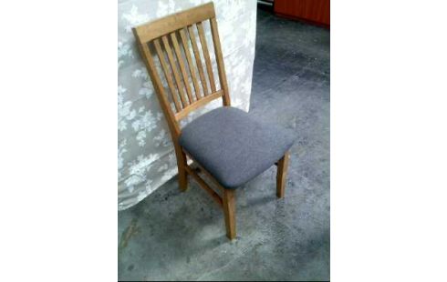 STUHL HOLZ HELL POLSTER GRAU