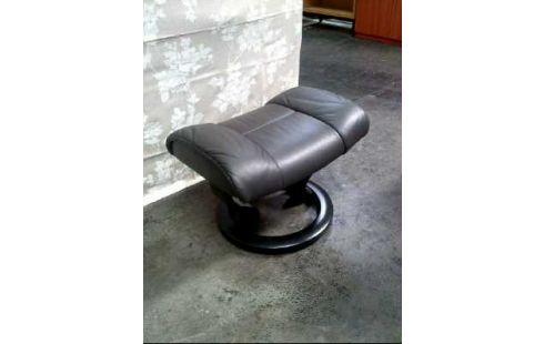 HOCKER <STRESSLESS> LEDER GRAU