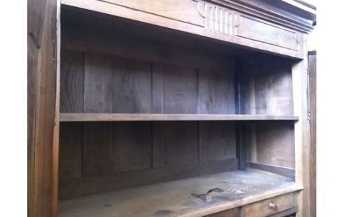 ARMOIRE ANCIENNE BOIS 2P AVEC ETAGERES