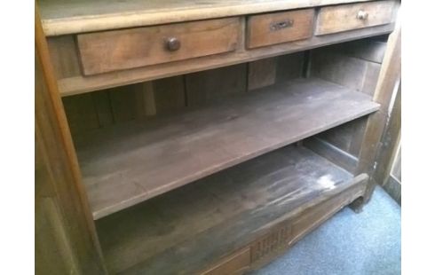 ARMOIRE ANCIENNE BOIS 2P AVEC ETAGERES