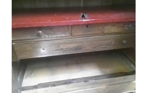 ARMOIRE ANCIENNE BOIS 2P AVEC ETAGERES
