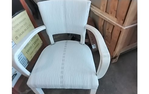 FAUTEUIL BRIDGE TAPISSIER BLANC