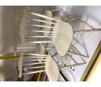 4 CHAISES PEINT BEIGE