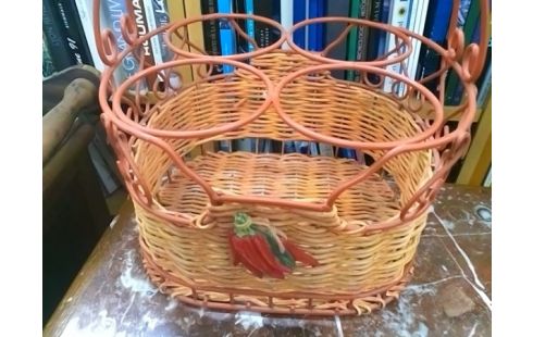 PORTE BOUTEILLE FER ET OSIER