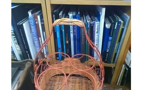 PORTE BOUTEILLE FER ET OSIER