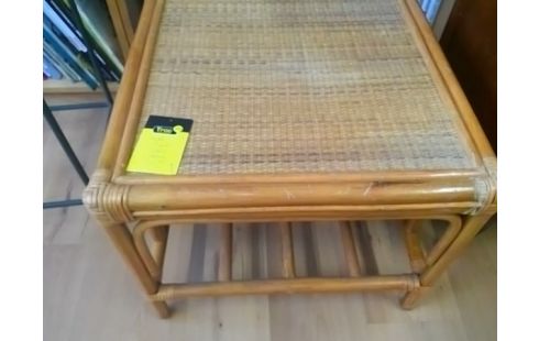 TABLE BASSE ROTIN CARREE