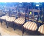 LOT DE 6 CHAISES MERISIER ASSISE TISSU