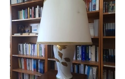 LAMPE A POSER GM BLANCHE AVEC FLEURS