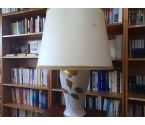 LAMPE A POSER GM BLANCHE AVEC FLEURS