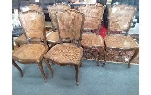 CHAISE LOT DE 6 CANNAGE STYLE LXV