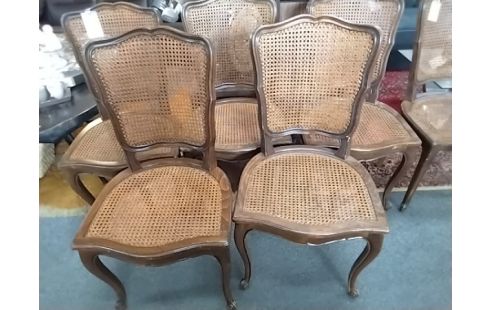 CHAISE LOT DE 6 CANNAGE STYLE LXV