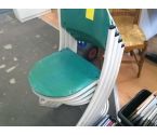 LOT DE 4 CHAISES ASSISES BOIS VERT