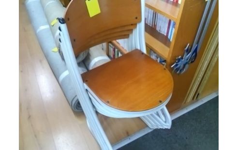 LOT DE 4 CHAISES ASSISES BOIS MARRON