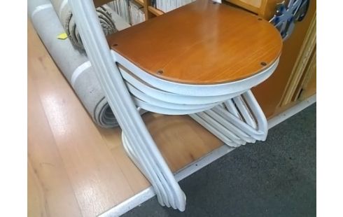 LOT DE 4 CHAISES ASSISES BOIS MARRON