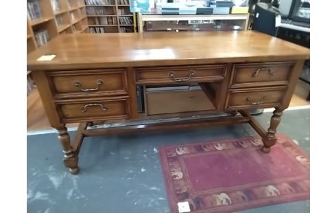 BUREAU RUSTIQUE 5 TIROIRS CHENE