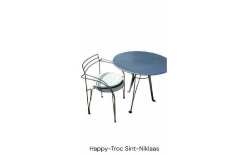 SALON DE JARDIN, , TABLE, , CHAISE NOIRE METAL