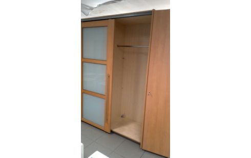 KLEIDERSCHRANK 1 ESCHE LOOK 2 TÜREN VERSCHIEBBAR