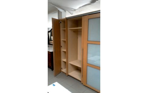 KLEIDERSCHRANK 1 ESCHE LOOK 2 TÜREN VERSCHIEBBAR