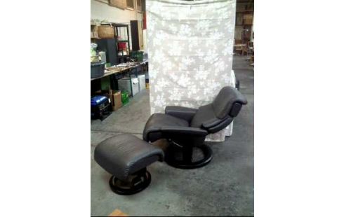 SESSEL+HOCK. GRAU <STRESSLESS> VERSTELLB.